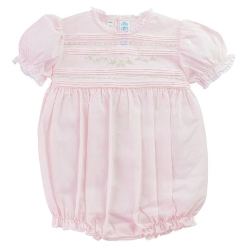 Floral Bullions And Lace Romper Pink