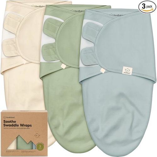 3-Pack Organic Baby Swaddle Sleep Sacks - Swaddles for Newborns, Infant 0-3 Months, Baby Girls, Boys, Soft & Snug Newborn Sleep Sack, Nursery Swaddling Blankets (Slate, OS)