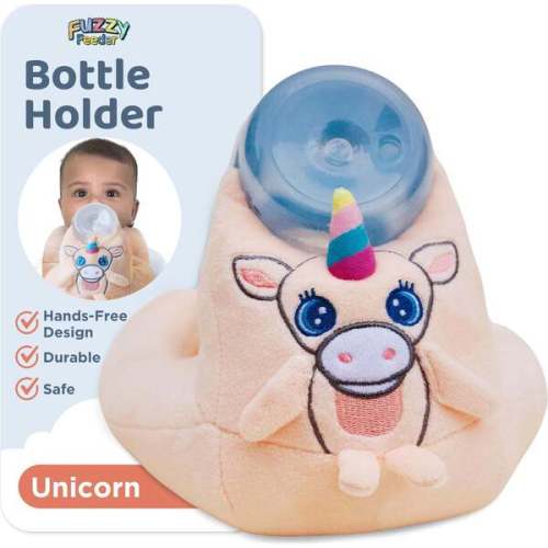Baby Bottle Pillow Holder for Parents - Unicorn - Fuzzy Feeder | Maisonette