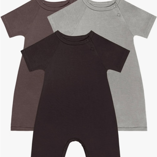 GUISBY Baby Romper 3-Pack Short Sleeve Rayon of Bamboo Bodysuit Set, 0-24M