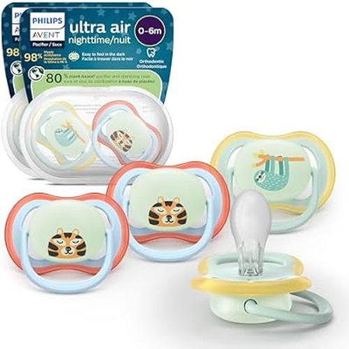 Philips Avent Ultra Air Nighttime Baby Pacifier, 0-6 Months, BPA-Free