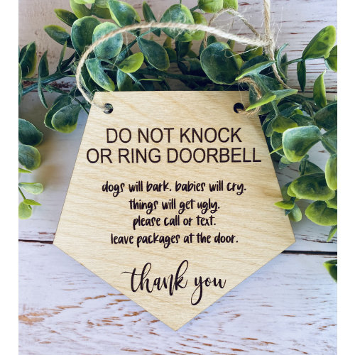 Front Door Sign, Dog Barking Sign, Baby Sleeping, Please Do Not Disturb, No Soliciting Sign, Door Hanger, Front Door Sign