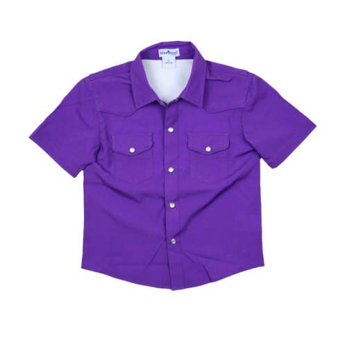 Gameday Purple Pearl Snap Short Sleeve Shirt