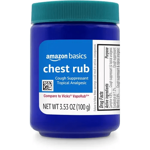 Amazon Basics Chest Rub Cough Suppressant and Topical Analgesic Ointment, 3.53 Ounce