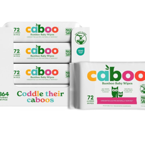 Caboo Baby Wipes, Made with Bamboo Viscose, Certified Made Safe Ingredients, Unscented Baby Wipes Good for Sensitive Skin, 72 Wipes Per Travel Pack, Bulk Total of 864 Wet Wipes