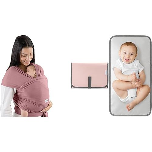 Baby Wrap Carrier and Changing Pad Compact Size Bundled by Comfy Cubs