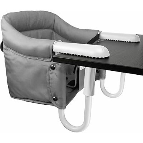 Portable Hook on High Chair for Baby & Travel Toddler from 6-36 Months – Clip on Baby Seat for Table – Fast Table Chair for Travel & Dining– Including Storage Bag - Gray