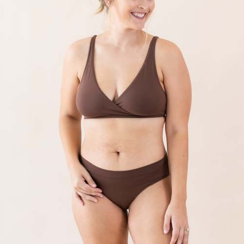 Women's Cross Front Bralette in Toffee | Kyte Baby