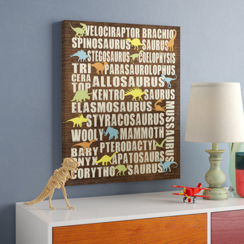 Viv + Rae™ Gupton Dinosaurs Typography Chart Canvas Wall Art & Reviews | Wayfair