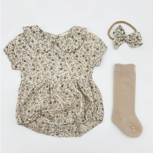 Oat Floral Allie Romper Set – Olive and Cradle