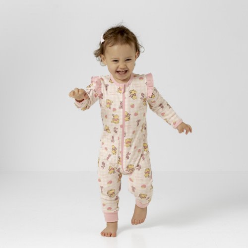 Winnie the Pooh Baby Coverall - Pink Check - Size 000
