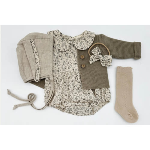 Oat Floral Allie Romper Set – Olive and Cradle