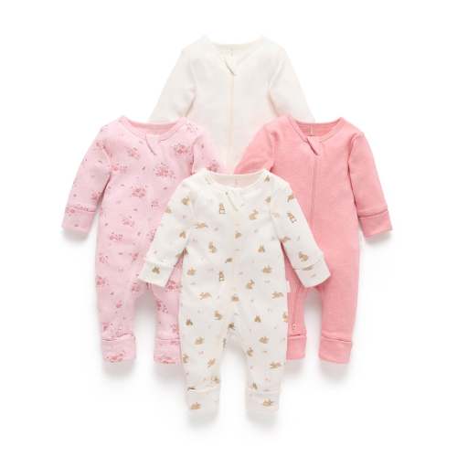 Little Bunny 4 Pack Zip Growsuit