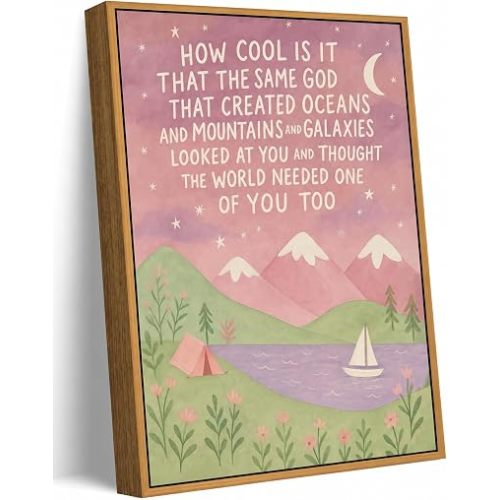 Same God Creation Wall Art 8x10 Pink Framed Canvas Print