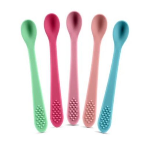 Baby Spoons - Infant Spoons First Stage - Silicone Baby Spoon For Self Feeding - First Stage Baby Feeding Spoon Set Gum Friendly - BPA Free