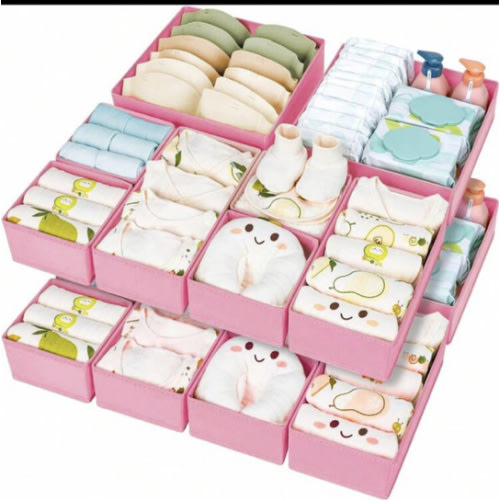 Foldable Baby Organizers And Storage & Dresser Organizer For Bedroom, Drawer Organizer Clothes,Closet - Nursery Organization Dresser Dividers For Underwear, Sock, Bib,Etc.