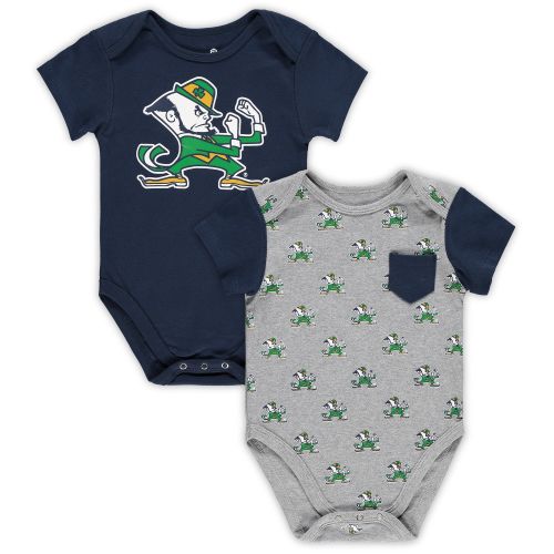 Infant Navy/Gray Notre Dame Fighting Irish 2-Pack Bodysuit Set