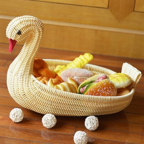 MLINS Small Wicker Duck Basket 洗澡收纳 Cosmetic Storage Basket Child 28x21cm