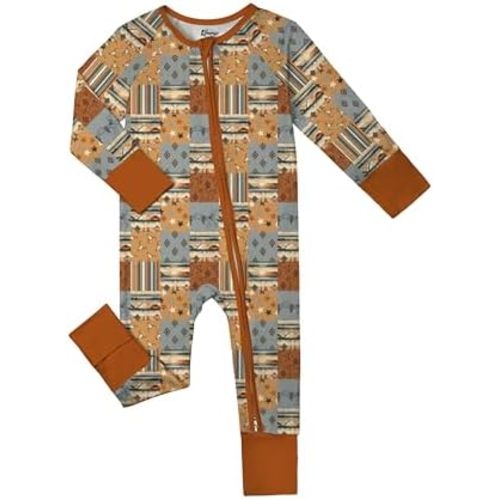 Weiwei Bamboo Viscose Baby Pajamas Convertible Footie Newborn Sleeper for Baby Girl Zipper Onesie 0-24M, 2-Way Zipper, YKK
