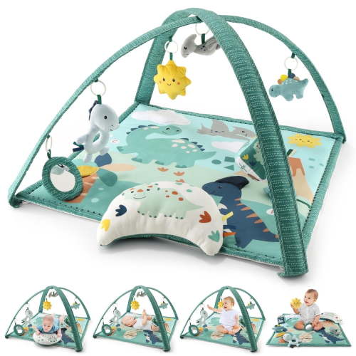 The Peanutshell Dino-Themed 7-in-1 Activity Play Gym and Playmat for Babies, 7-Piece