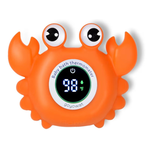 Baby Bath Thermometer Crab Toy - Digital Floating Water Thermometer with LED Display & Color Alerts for Infants, Cute Bath Tub Sensor & Safe Bath Time Essential Toy