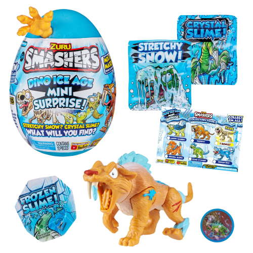 Smashers Dino Ice Age Mystery Surprise Egg, Series 3, Mini Dinosaur Toy (One Random)