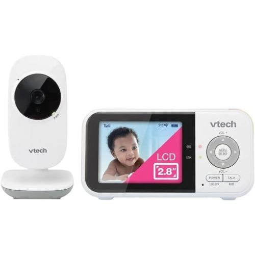 VTech VM819 Baby Monitor with Camera and Audio, 2.8” Screen Portable Baby Camera, Night Vision, 2-Way Audio, Temperature Sensor and Lullabies, Secure Transmission No WiFi, Ideal for Baby/Elderly/Pet