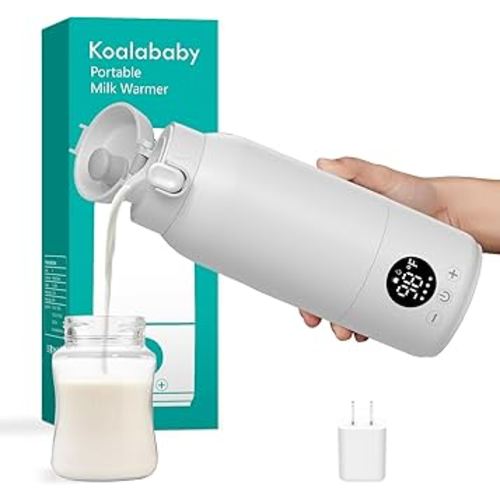 Koalababy Portable Bottle Warmer for Travel – Baby Bottle Warmer with Fast Heating, 17oz Large Capacity Milk Warmer for Breastmilk, Formula, Water, IPX6 Washable, for Car, Airplane & Outdoor Travel