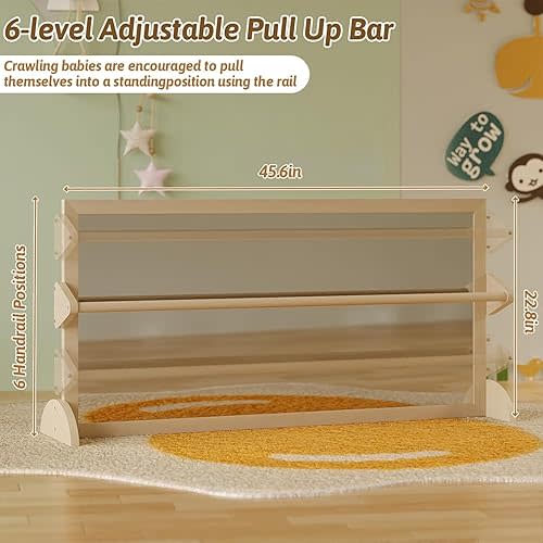 3-in-1 Montessori Mirror with Baby Pull Bar for Toddlers – Ideal for Nurseries, Home Learning, and Kids' Classrooms