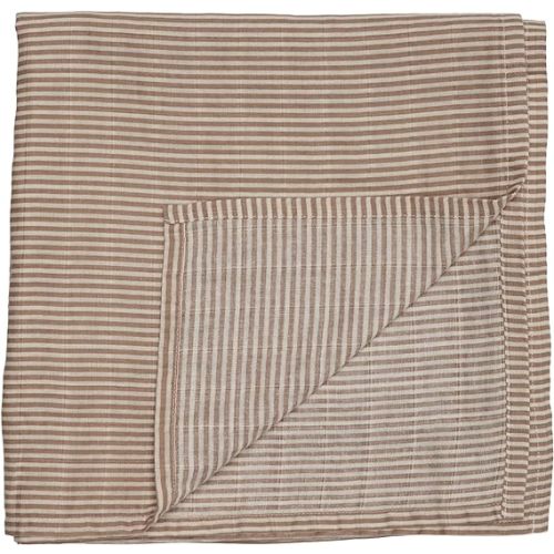Baby Swaddle – Organic Cotton Muslin Baby Swaddles for Newborns 47” x 47” (Natural Stripe)