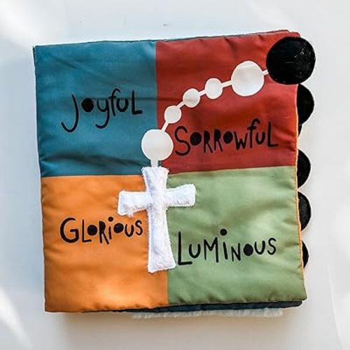 Rosary Quiet Book for Babies and Toddlers - Explore The Mysteries of The Rosary Through Play - Interactive Faith-Based Sensory Learning - Ideal for Family Prayer and Baptism Gifts