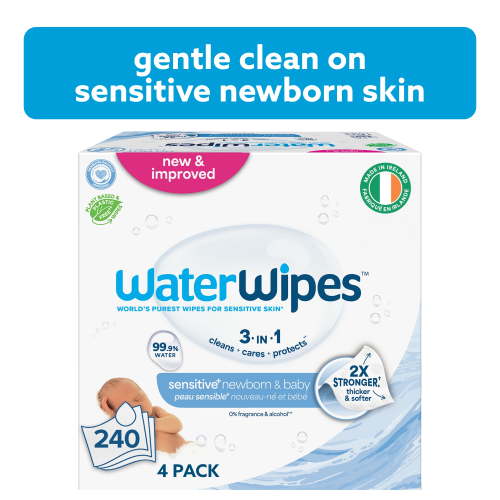 WaterWipes Sensitive+ Newborn & Baby Wipes, 3-In-1 Cleans, Cares, Protects, 99.9% Water, Unscented & Hypoallergenic, 240 count (4 packs) - Walmart.ca