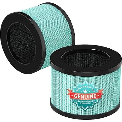 2 Packs Pet-Care Filter, 4-in-1 H13 True HEPA Replacement Filter with Additional Pet-Related Layer, Efficiency Activated 99.97% of Pet Dander, Hair, Aller-gen, Pet Odors, Pollen and more, Green