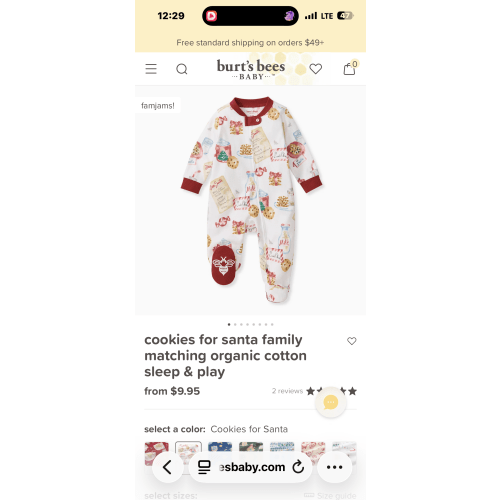 Cookies For Santa Family Matching Organic Cotton Sleep & Play