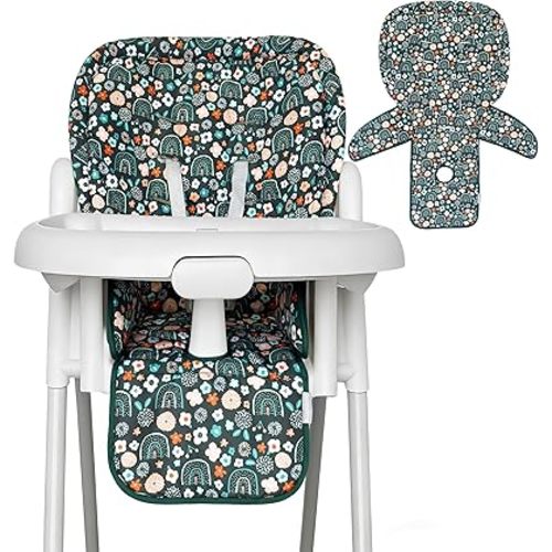 Baby High Chair Cover, Machine Washable High Chair Cushion Pad, Waterproof & Soft, Fits 3-5 Point Harness Chairs, High Chair Replacement Cover for Home & Restaurant Use Green