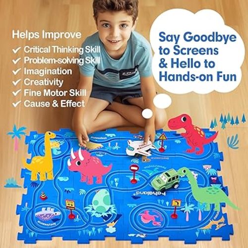 hahaland Puzzle Racer Kids Car Track Set