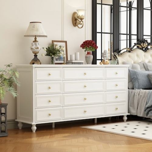 FUFU&GAGA White 12-Drawer Standard Dresser LJY-KF390033-01 at Lowes.com