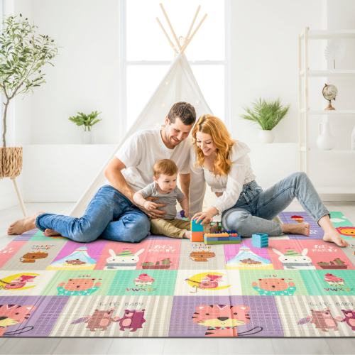 Sorbus Foldable Baby Kids Play Mat, Floor Foam Mats with Travel Bag - Waterproof Foldable - 78" x 70" x 0.4" - 78 x 70 x 0.4”