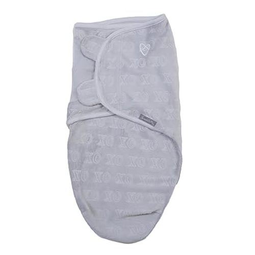 SwaddleMe by Ingenuity Original Swaddle in Velboa - Size Small/Medium, 0-3 Months, 1-Pack (Hugs & Kisses)