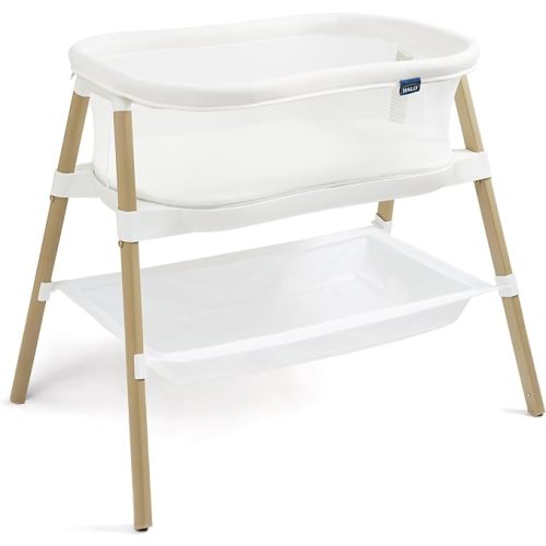 HALO® BassiNest® Essential Sleeper – Portable Baby Bassinet with Breathable Mesh Sides, Storage Shelf & Easy Assembly – Lightweight, Space-Saving Bedside Crib for Newborns