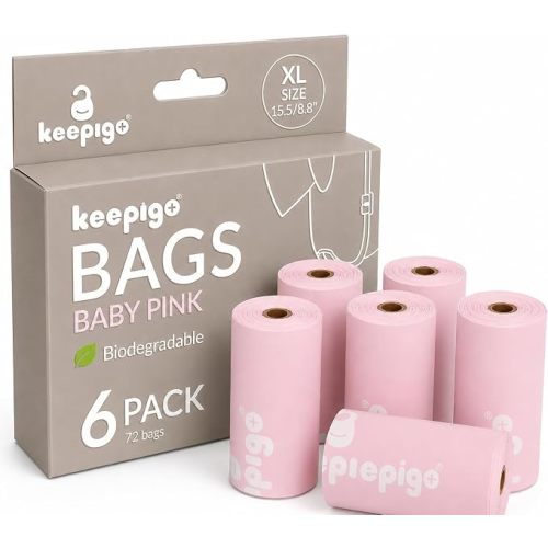 Compostable Disposable Diaper Bags | 6 Rolls, 72 Leak-Proof, XL Biodegradable Baby Poop Bags | Eco-Friendly Diaper Trash Bags for Home, Travel, Pet Waste | Odor-Free Essentials for Newborns,