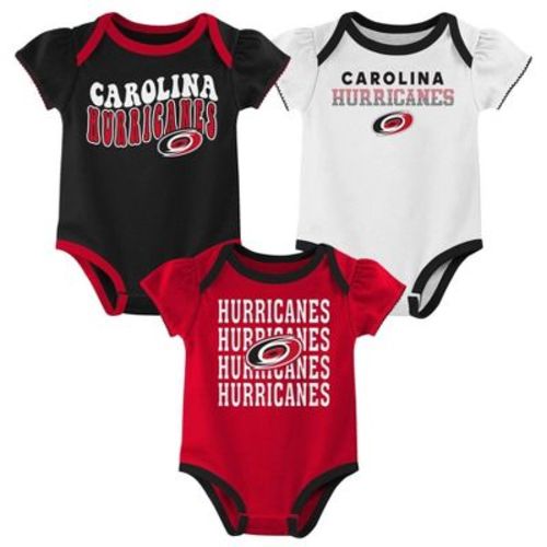NHL Carolina Hurricanes Infant Girls' 3pk Bodysuits