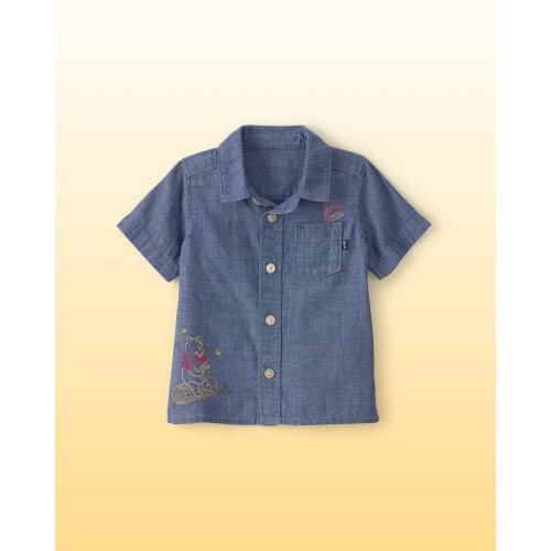 Baby Boy Disney© Winnie the Pooh Chambray Embroidered Button-Down Shirt - Medium Wash - OshKosh B'gosh | Carter's