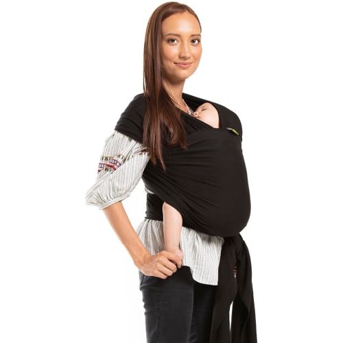 Boba Baby Wrap Carrier – Original Baby Sling Carrier for Newborns (7–35 lbs), Soft, Secure, Hands-Free & Ergonomic, Ideal for Comfortable Bonding, New Parents (Black)
