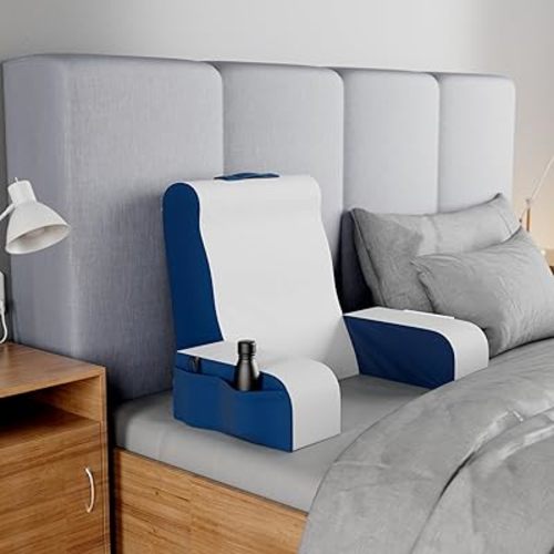 Kolbs Wedge Reading Cushion, Back Pillow for Bed Sitting Up, Cushion with Arms for TV Book Gaming Dorm Rooms, Backrest (19 Inch)