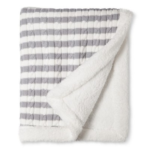 Circo&reg; Cable Knit Baby Blanket - Gray Stripe
