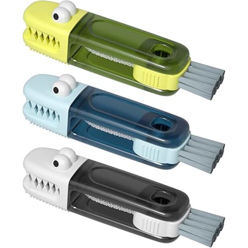 3 in 1 Cup Lid Gap Cleaning Brush Set, Multifunctional Bottle Cleaning Brush, Silicone Cup Lid Gap Cleaner, Home Kitchen Crevice Cleaning Tools (Multicolored-3PCS)
