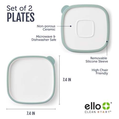 Clean Start Toddler Everything Plate | Premium Ceramic | Non Toxic – Ello