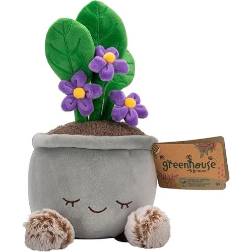 Russ Greenhouse 12-Inch African Violet Plant Plush - Ultrasoft Official Jazwares Plush - Ages 3+