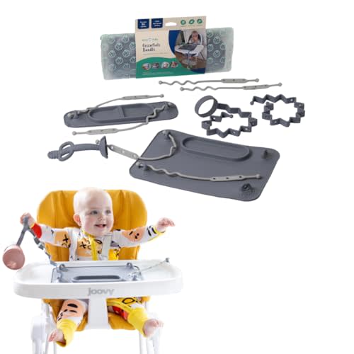 Busy Baby Essentials Bundle New Parent Starter Kit with Placemat (Pewter)